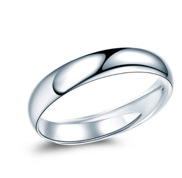 佐卡伊 pt950铂金戒指女戒 经典简约光面光圈白金戒指男女款活口结婚