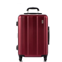 舒提啦 抗摔旅行箱铝框拉杆箱20英寸男女静音万向轮登机箱大容量行李箱纯pc硬箱子 焰尾红
