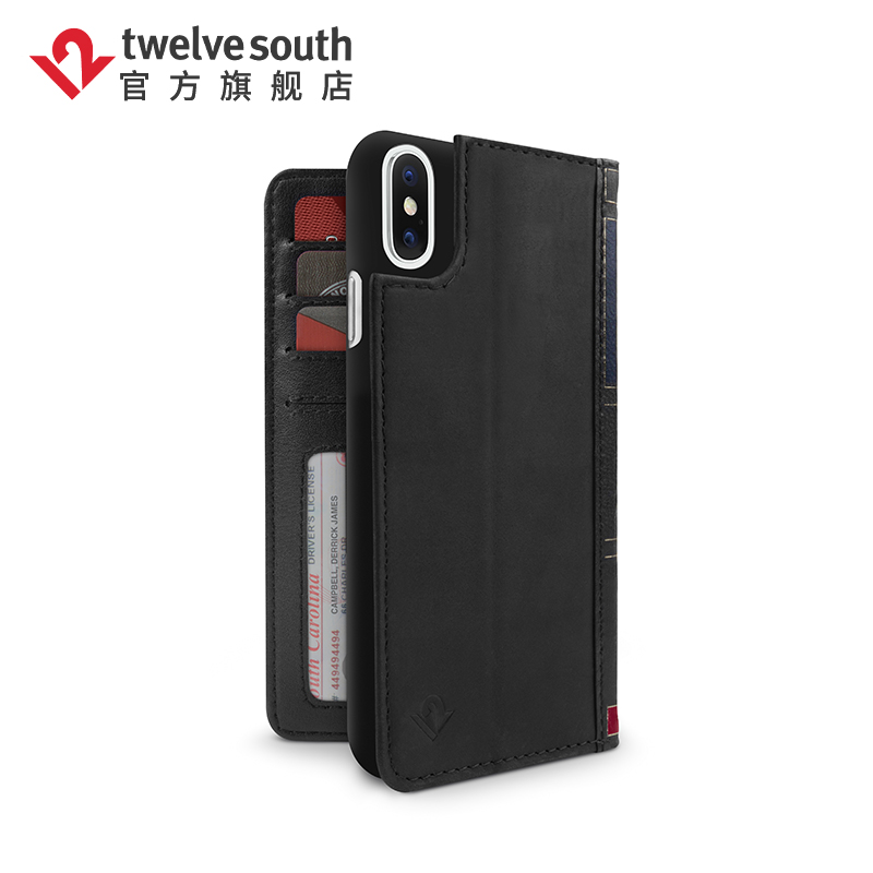 twelve south BookBook iPhone XR 书本翻盖手机壳 (黑色)