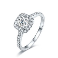 周六福 珠宝钻石戒指女款 时尚群镶钻石订婚钻戒 KGDB023335 80分 SI/H