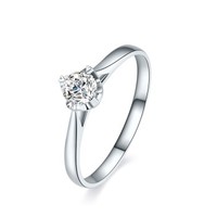 ZLF 周六福 珠宝女款单钻结婚求婚18K金钻石戒指ZLF KGDB022254 主石约27分 12号