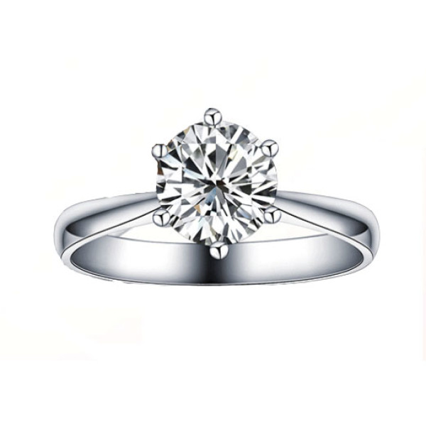 喜钻 皇冠六爪18k金钻石结婚钻戒女30分ij色vs净度婚戒 16