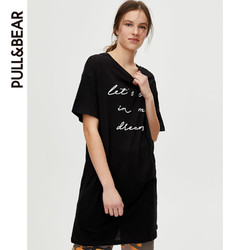 PULL&BEAR 春装2019款女官方新款学生宽松t恤短袖连衣裙 05244240