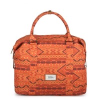 NATIONAL GEOGRAPHIC 国家地理 手提旅行包女可扩展大容量行李袋商务出差旅游包 橙色印花图案 N10703.69