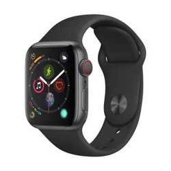 Apple Watch Series 4苹果智能手表（GPS+蜂窝款 40毫米深空灰色铝金属表壳 黑色运动型表带 MTVD2CH/A)