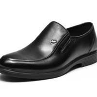 Fuguiniao 富贵鸟 商务休闲皮鞋男士英伦风头层舒适套脚  B809109 黑色 43