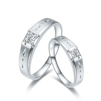 周六福 珠宝18K金钻石戒指男女款 情侣对戒钻戒 璀璨 约8分 女款 11号