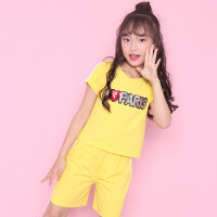 女童套装2019夏季新款时尚运动洋气中大童T恤裤子两件套