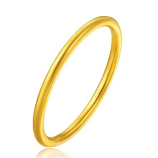 周大福(CHOW TAI FOOK)简约至上 婚嫁 足金黄金戒指 F217482 68 10号 约1.7克