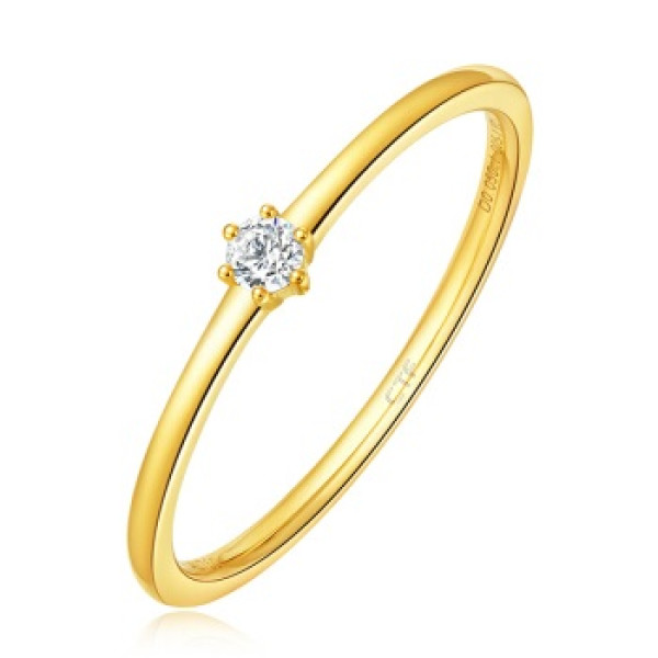 chowtaifook周大福y时代系列u159096女士18k黄金钻石戒指003克拉15号