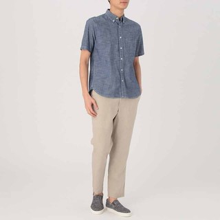 MUJI 无印良品 18SC417 男士短袖衬衫