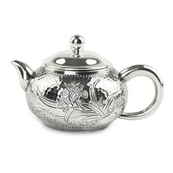 S990银壶银茶壶 纯手工功夫茶具 小泡茶壶银煮茶壶-君子爱兰
