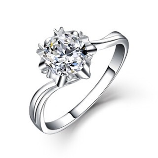 一搏千金（YBQJ）BG216 18K金扭臂雪花30分IJ色双倍显钻钻石戒指 结婚钻戒