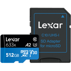 Lexar 雷克沙 633x MicroSDXC UHS-I U3 A2 TF存储卡 512GB