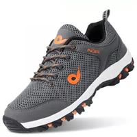 Nan ji ren 南极人 户外登山休闲男鞋 网面透气防滑耐磨舒适 男子百搭运动2X06190045 灰色（透气） 41