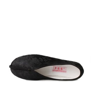 步瀛斋 中老年男士 老北京 一脚蹬休闲传统布鞋 黑龙僧 黑色 42