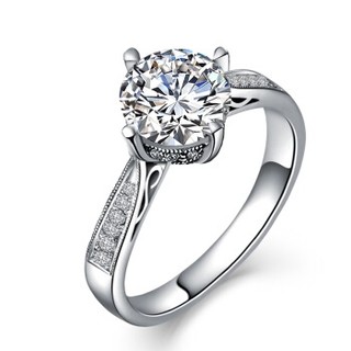 一搏千金（YBQJ）BG001 白18K金共33分FG色 钻石女戒 求婚戒指 钻戒
