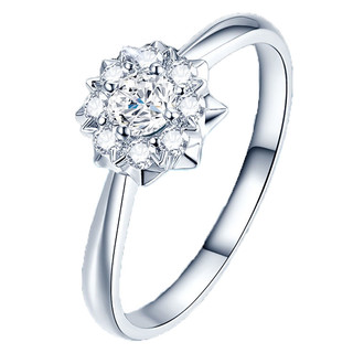 鸣钻国际 钻戒女 白18k金钻石戒指结婚求婚订婚女戒 情侣钻石对戒女款 星空 共约36分