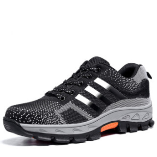 jingtu 京途 劳保鞋男防砸防刺穿透气飞织网布钢包头功能鞋耐磨工作鞋