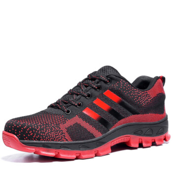 商品jingtu 京途 劳保鞋男防砸防刺穿透气飞织网布钢包头功能鞋耐磨