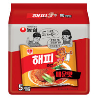 农心 韩国进口 幸福拉面 辣味 辛拉面系列 袋面 方便面速食食品 106g*5 五连包