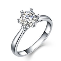 一搏千金（YBQianJin）BG002 白18K金40分FG色钻石戒指 结婚戒指 单钻婚戒