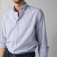 Massimo Dutti  00128028400  男士细条纹长袖衬衣