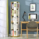 木巴家具 书架置物架简约现代简易单个组合收纳架桌上书架创意书架简易书柜 白加黄SG048六层书架
