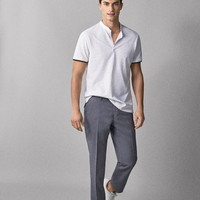 Massimo Dutti 00748351250 男士印花棉质POLO衫
