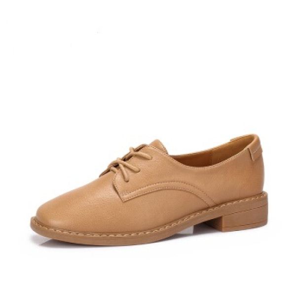 商品camel 骆驼 女士 简约大气方头系带单鞋 a83514671 杏色 36