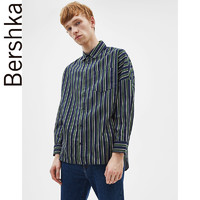 Bershka 巴适卡 01097111400 男士休闲条纹衬衫