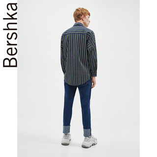 Bershka 巴适卡 01097111400 男士休闲条纹衬衫