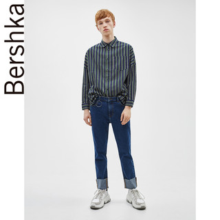 Bershka 巴适卡 01097111400 男士休闲条纹衬衫