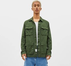 Bershka 巴适卡 01426900505 男士工装夹克