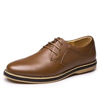 OKKO 男士休闲皮鞋商务低帮英伦潮休闲鞋系带板鞋 8968 棕色 42码