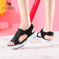CAMEL2019新款骆驼户外男女沙滩鞋 轻盈涉水耐磨时尚女魔术贴凉鞋
