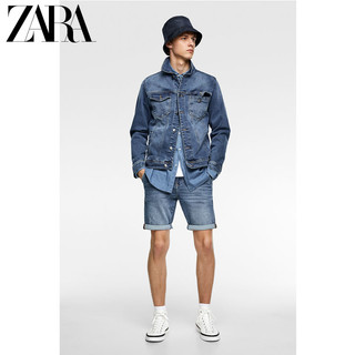 ZARA 07223450427 男装 夏季配腰带牛仔休闲短裤 
