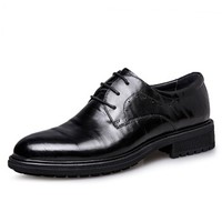 ZERO 商务休闲鞋 男士系带正装皮鞋 头层牛皮宽头布洛克鞋 A73117 黑色 42偏大一码