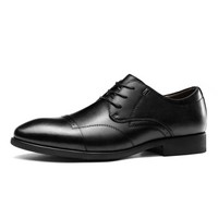 Haut Ton 皓顿 时尚英伦男士商务系带休闲正装男皮鞋子 9391PX043 黑色 40