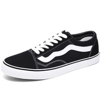 Haut Ton 皓顿 男鞋休闲鞋韩版帆布鞋系带舒适板鞋子 XB033 黑色 38