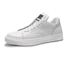 Haut Ton 皓顿 时尚英伦系带简约运动板小白休闲男鞋子YD014 白色 40码