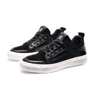 Haut Ton 皓顿 时尚小白休闲男鞋英伦短中高帮男靴子 YD118 黑色加绒 39