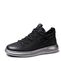 Haut Ton 皓顿 男士休闲舒适头层牛皮系带运动鞋子  9374XB019 黑色 42