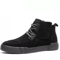 Haut Ton 皓顿 男士休闲韩版舒适高帮板鞋子男 GB098 黑色 39