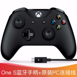 微软xbox one s手柄 蓝牙游戏手柄 One S蓝牙手柄+原装PC连接线 Xbox