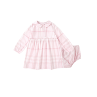 女婴童格纹连衣套裙（含裤子）0-3岁