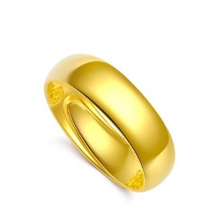 潮宏基 CHJ JEWELLERY 百福光圈 足金黄金戒指男款 计价 SRG30001154 约8.35g