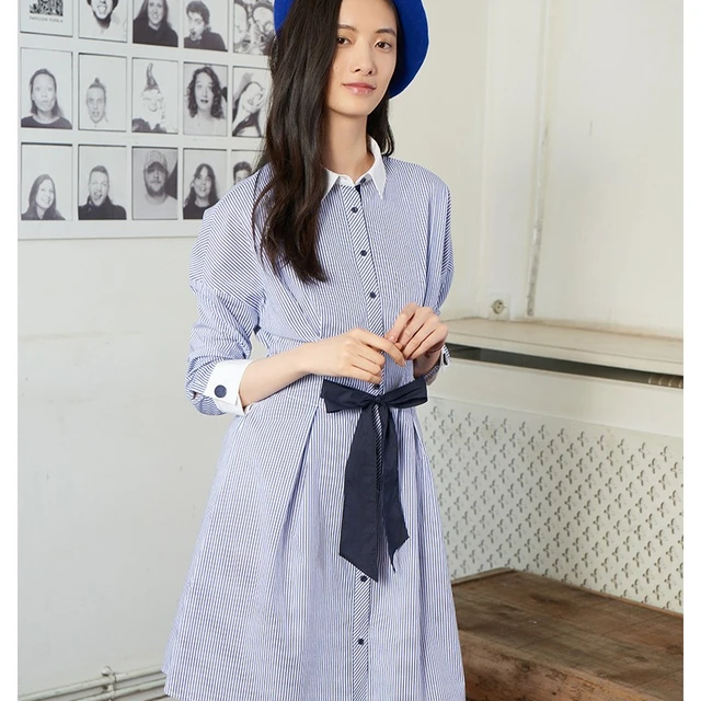 CacheCache 捉迷藏 8326004468 翻领系带长袖连衣裙