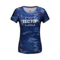 TECTOP 探拓 速干衣 男女印花圆领短袖T恤 户外快干衣 TS80524 女款 兰紫 迷彩 M