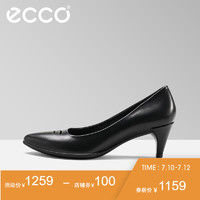 ECCO爱步2019新款小牛皮优雅尖头单鞋女高跟鞋女 型塑45 S 264423